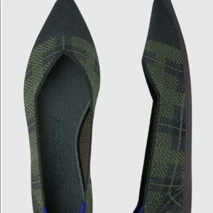 Rothy’s Pointed Flats in Racer Green Check